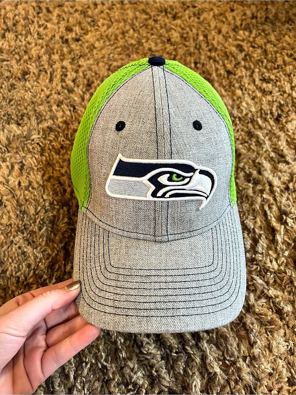 New Era Seattle Seahawks NFL Neo 39THIRTY Stretch Fit Flex Cap Gray & Green